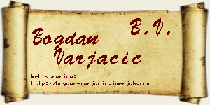 Bogdan Varjačić vizit kartica